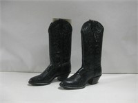 Black Cowboy Boots Sz 9 Pre-Owned