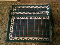 3 green holly rugs