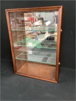 Small Glass Display Case with Glass Shelves