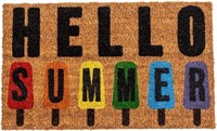 Hello Summer Coir Doormat, 29.5 x 17.5 in