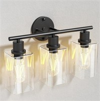 3-Light Bathroom Vanity Lights Fixtures, Black