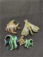 Lot of 3 Swarovski Brooches