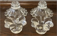 Glass candlestick holders