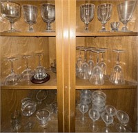 Assorted clear glass stemware & miscellaneous