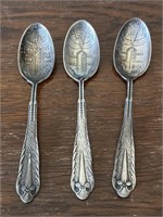 Antique sterling silver birth spoons