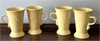 4 yellow fiestawear mugs