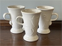 3 white fiestawear mugs