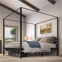 Metal Four Poster Canopy Bed Frame, 14", King