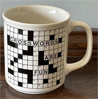 Novelty crosswords coffee mug