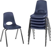 16" School Stack Chair, 6 Pack, Navy