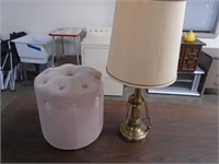 FOOT STOOL AND TABLE LAMP
