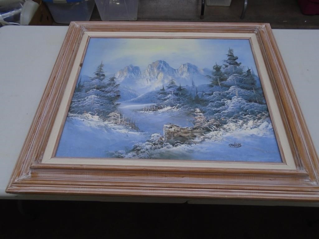 PRINT BY SANDERS "MOUNTAIN PAINTING"