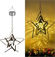 Star Crackle Glass Globe Garden Lantern - Bronze