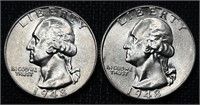 (2) 1948 Washington Quarter