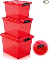 Pinkunn 3 Pcs Stackable Storage Container w/Wheels