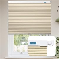 No Drill Cordless Cellular Shades, Blackout, Beige