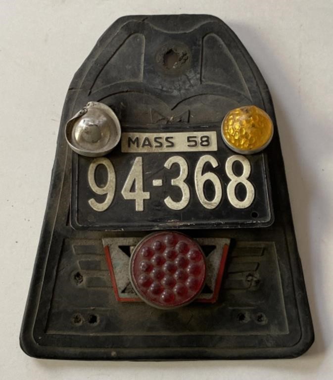 1958 Massachusetts Motorcycle License Plate with