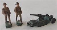 Vtg. Strola Wooden Soldier Figures (3" Tall) &