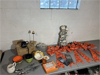 LARGE LOT OF HALLOWEEN DECOR AND DISHES