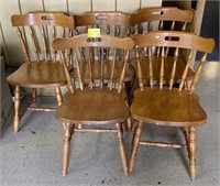 Wooden Spindle Back Chairs, 19x16x31in