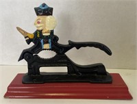 Cast Iron and Wooden Figural Nutcracker, 7x5in