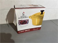 NEW GRAND GOURMET CAST IRON CASEROLE PAN