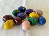 12 Small Marble Eggs 1” x 2” 2 of Each Color
