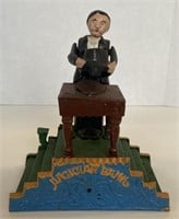 Magician Cast Iron Coin Bank, 6x8in