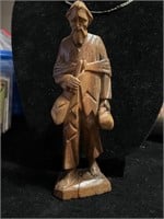 Vintage Wood Hand Carved Asian Elder Man Figurine