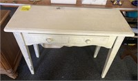 Painted Wooden 2 Drawer Sofa Table, 42x18x32in