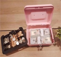 Large Cash Box With Money Tray & Lock