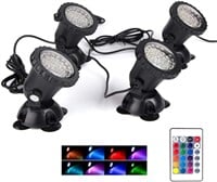 RGB LED Fountain Lights IP68, 4 in Set
