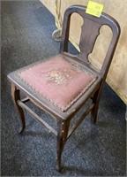 Floral Needlepoint Chair, 15x15x30in