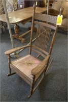 Floral Needlepoint Rocking Chair, 24x38x46in