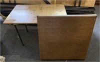 Vinyl Folding Card Table and Plywood Table,
