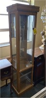 Lighted Wooden Curio Cabinet, 17 13x72in