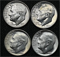 1955-D, (2) 1955-S, 1956-D Roosevelt Dimes