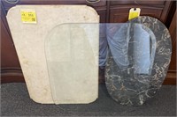 Marble Table Tops, 27x16in and 28x20in
(Bidding