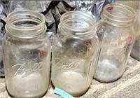 THREE WIDE MOUTH BALL JARS