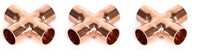 3PCS 4 Way Copper Pipe Fitting