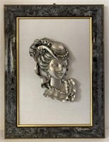 French Estain Lady Pewter Art Piece By Estains