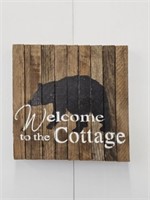 WELCOME TO THE COTTAGE WOOD SIGN - 14" SQUARE