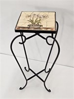 TILE TOP METAL STAND - 22" HIGH X 10.5" SQUARE