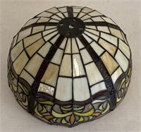 Vtg. Tiffany Style Stain Glass Chandelier Shade