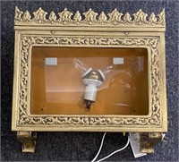 Brass Toned Lighted Display Box, 17x15in