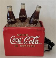 Coca-Cola Light Up 3 Bottle w/Cooler (7"×6"×10")