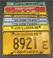 Vtg Illinois License Plates