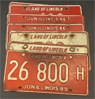 Vtg Illinois License Plates