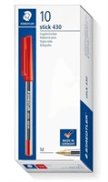 STAEDTLER 10PCS Red Ballpoint Pens