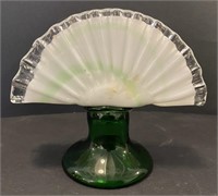 Art Glass Fan Shape Napkin Holder, 6.5” x 5.5”